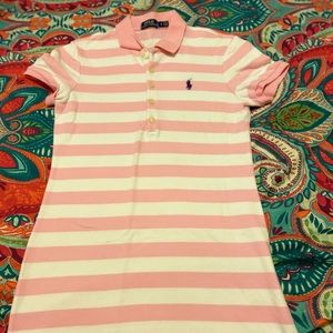 Pink & White Striped Polo Dress 🌸